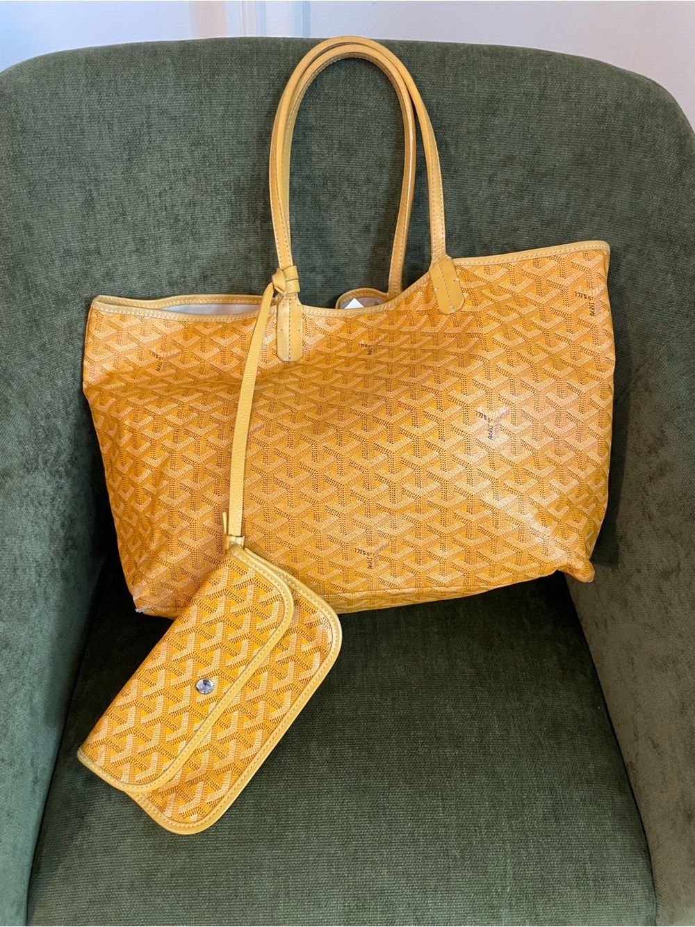 Authentic Goyard Saint Louis Tote Coated Canvas PM